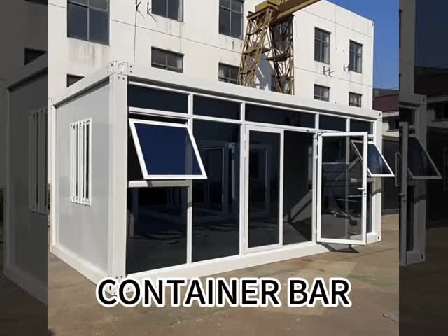 China Contenedor de 20 pies tienda móvil casa prefabricada plano empacado para la venta