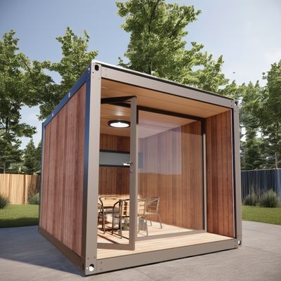 10 pies Mini Prefab Modular Contenedor de envío móvil de tamaño pequeño Oficina con 50/75/100mm Wave Sandwich Panel Paredes
