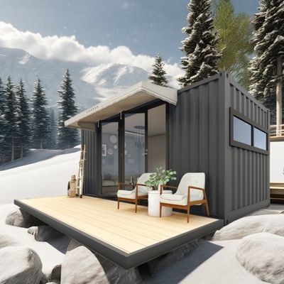 Log 20ft Eco-friendly Flat Pack Container House Prefabricado Construcción sostenible Estructura de acero Resiliente a la lluvia Viento Tienda de nieve