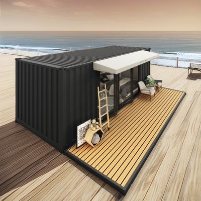 Log 20ft Eco-friendly Flat Pack Container House Prefabricado Construcción sostenible Estructura de acero Resiliente a la lluvia Viento Tienda de nieve