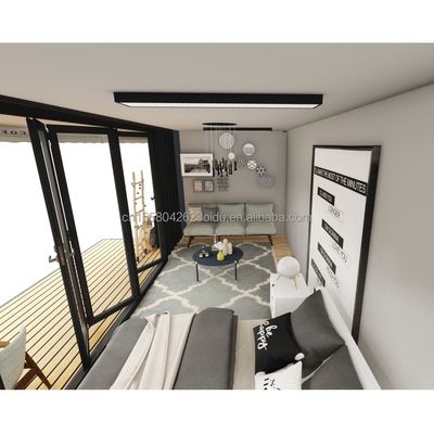 Log 20ft Eco-friendly Flat Pack Container House Prefabricado Construcción sostenible Estructura de acero Resiliente a la lluvia Viento Tienda de nieve