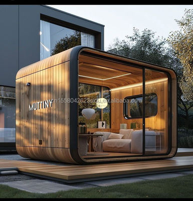 Tubos cuadrados de acero galvanizado Casa cápsula espacial personalizable para espacio grande y Casa Apple prefabricada móvil