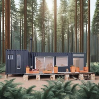 Tubos cuadrados de acero galvanizado Modificado Prefabricado Casa de contenedores de envío para el bosque Cabina de vacaciones Oficina o villa