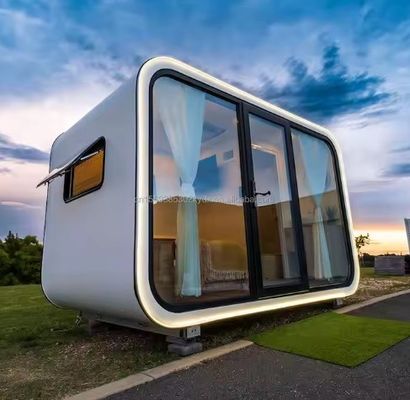 Tubos cuadrados de acero galvanizado Casa cápsula espacial personalizable para espacio grande y Casa Apple prefabricada móvil