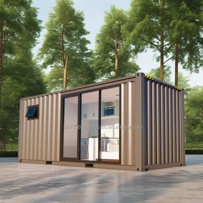 Tubos cuadrados de acero galvanizado Modificado Prefabricado Casa de contenedores de envío para el bosque Cabina de vacaciones Oficina o villa
