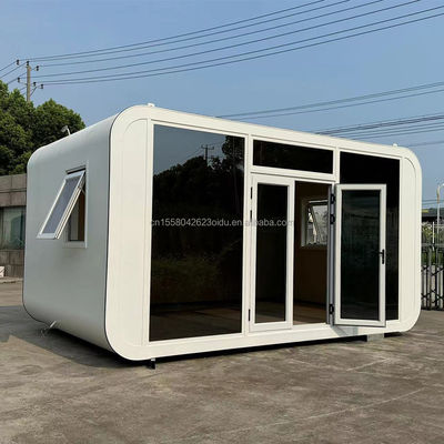 Tubos cuadrados de acero galvanizado Casa cápsula espacial personalizable para espacio grande y Casa Apple prefabricada móvil