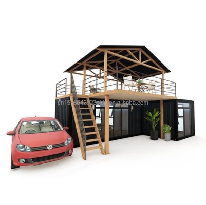 Contenedor de casa verde de diseño de troncos con casa pequeña prefabricada modular inteligente y material de ventana de aleación de aluminio