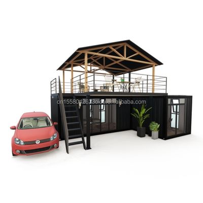 Contenedor de casa verde de diseño de troncos con casa pequeña prefabricada modular inteligente y material de ventana de aleación de aluminio