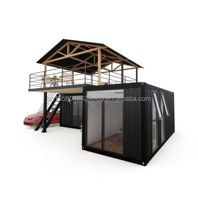 Contenedor de casa verde de diseño de troncos con casa pequeña prefabricada modular inteligente y material de ventana de aleación de aluminio