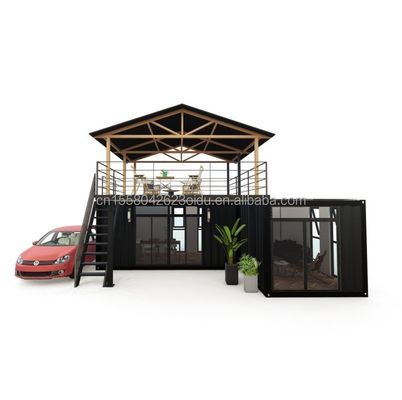 Contenedor de casa verde de diseño de troncos con casa pequeña prefabricada modular inteligente y material de ventana de aleación de aluminio