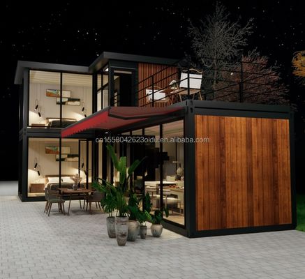 Tubos cuadrados de acero galvanizado Estructura principal Casas de contenedores para lujo Prefabricados de dos dormitorios