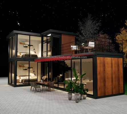 Tubos cuadrados de acero galvanizado Estructura principal Casas de contenedores para lujo Prefabricados de dos dormitorios