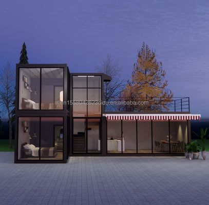 Tubos cuadrados de acero galvanizado Estructura principal Casas de contenedores para lujo Prefabricados de dos dormitorios