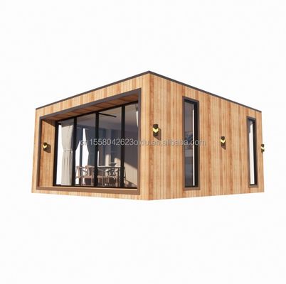 Casa de contenedores prefabricada de construcción rápida con tubos cuadrados de acero galvanizado y panel sandwich de onda de 50/75/100 mm
