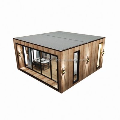 Casa de contenedores prefabricada de construcción rápida con tubos cuadrados de acero galvanizado y panel sandwich de onda de 50/75/100 mm