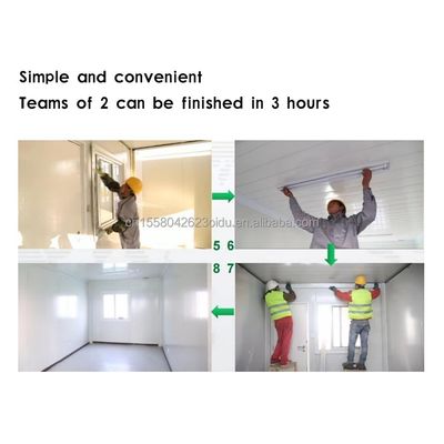 Color personalizado 10 pies móvil Casa pequeña en ruedas Mueblado Prefabricado Modular Acero Panel de sándwich Hotel Mejor Valor