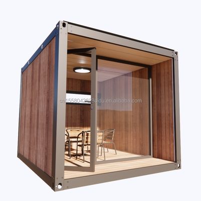 Casa de jardín de madera de plástico de 10 pies Contenedor de actividad de madera móvil Mini oficina de color personalizado Oficina de madera