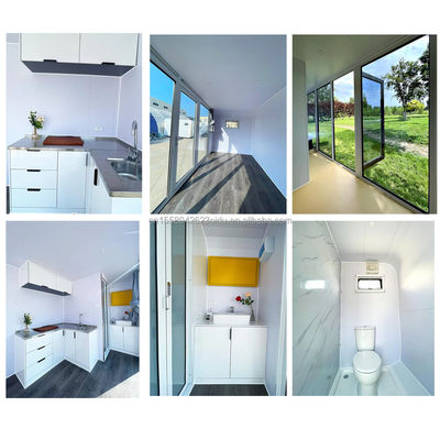 Material del panel de sándwich Prefabricado Capsula de habitación para el dormitorio en la estructura de acero diseñada Casa de contenedores