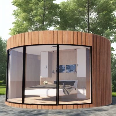 Diseño moderno Lujo ligero de gran capacidad Modular redonda Casa pequeña montada con acero ligero y material de panel de sándwich