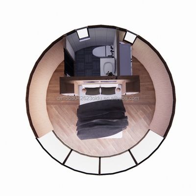 Diseño moderno Lujo ligero de gran capacidad Modular redonda Casa pequeña montada con acero ligero y material de panel de sándwich