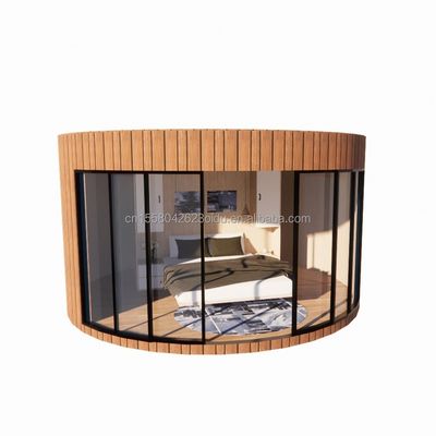 Diseño moderno Lujo ligero de gran capacidad Modular redonda Casa pequeña montada con acero ligero y material de panel de sándwich