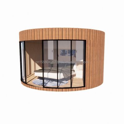 Diseño moderno Lujo ligero de gran capacidad Modular redonda Casa pequeña montada con acero ligero y material de panel de sándwich
