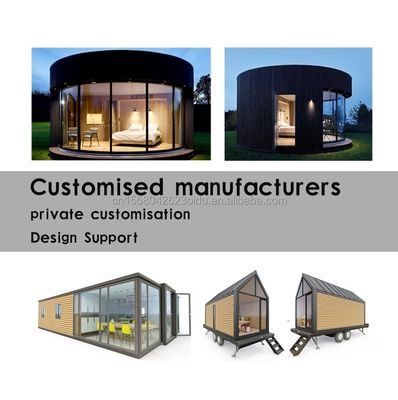 Diseño moderno Lujo ligero de gran capacidad Modular redonda Casa pequeña montada con acero ligero y material de panel de sándwich