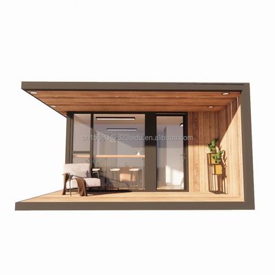 Casa de contenedores prefabricada de diseño moderno al aire libre con ventana de aleación de aluminio y color personalizado hecha de panel de sándwich