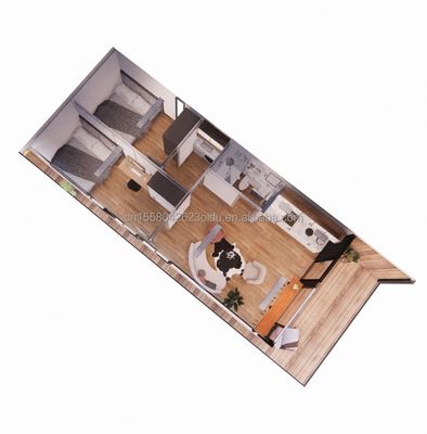 Casa de contenedores prefabricada de diseño moderno al aire libre con ventana de aleación de aluminio y color personalizado hecha de panel de sándwich