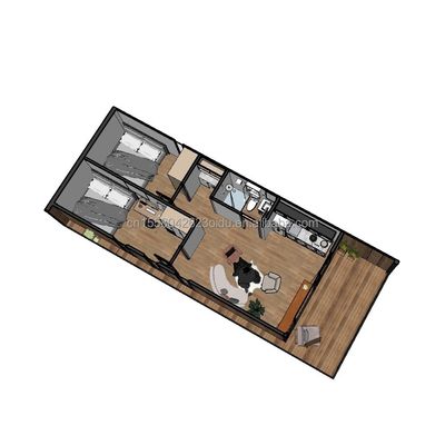 Casa de contenedores prefabricada de diseño moderno al aire libre con ventana de aleación de aluminio y color personalizado hecha de panel de sándwich