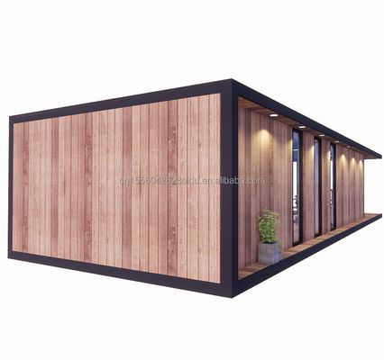 Casa de contenedores prefabricada de diseño moderno al aire libre con ventana de aleación de aluminio y color personalizado hecha de panel de sándwich