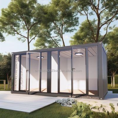 50/75/100mm Panel Sandwich de onda Pared Moderno 20ft 40ft Casas de contenedores de acero Paquete plano Casa prefabricada para oficinas