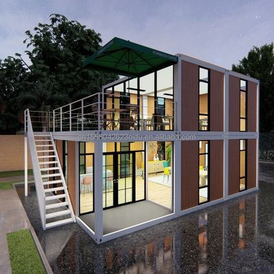 20ft/40ft Easy Move Prefabricado Contenedor Flat Pack Pared 50/75/100mm Panel Sandwich de onda Almacenamiento portátil para tienda