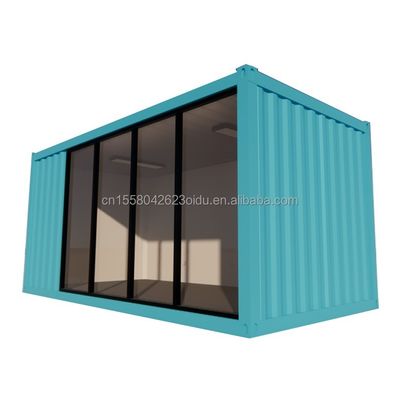 50/75/100mm Panel Sandwich de onda Pared Moderno 20ft 40ft Casas de contenedores de acero Paquete plano Casa prefabricada para oficinas