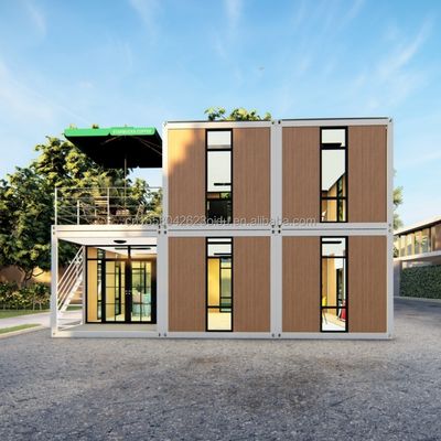 20ft/40ft Easy Move Prefabricado Contenedor Flat Pack Pared 50/75/100mm Panel Sandwich de onda Almacenamiento portátil para tienda