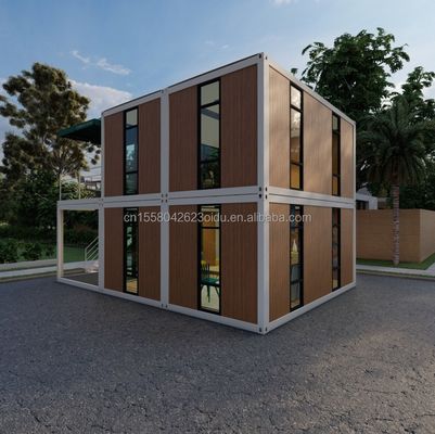 20ft/40ft Easy Move Prefabricado Contenedor Flat Pack Pared 50/75/100mm Panel Sandwich de onda Almacenamiento portátil para tienda