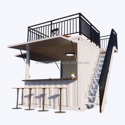 Tienda móvil personalizada Contenedor de envío móvil de 10 pies y 20 pies Tiendas de café Estructura principal Tubos cuadrados de acero galvanizado