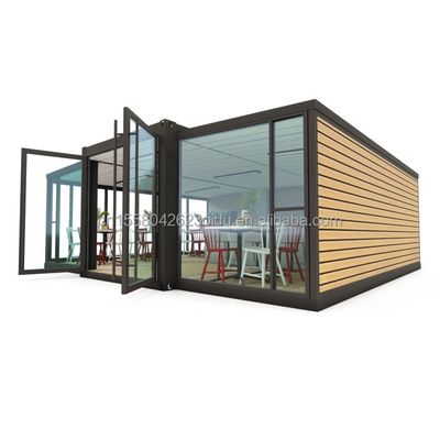 Tienda de comida rápida o oficina moderna Casa de contenedores de 20 pies expandible con colores personalizados y ventanas de aleación de aluminio