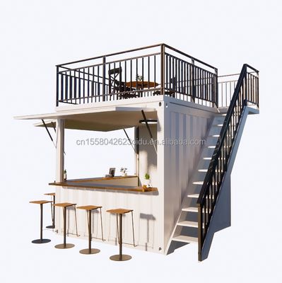 Tienda móvil personalizada Contenedor de envío móvil de 10 pies y 20 pies Tiendas de café Estructura principal Tubos cuadrados de acero galvanizado