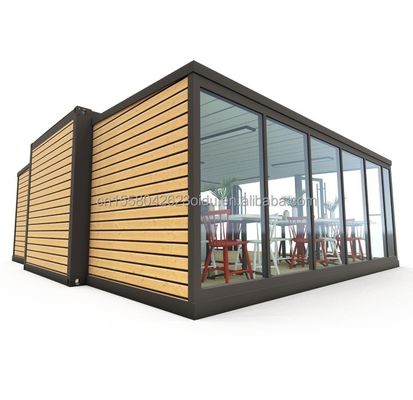 Tienda de comida rápida o oficina moderna Casa de contenedores de 20 pies expandible con colores personalizados y ventanas de aleación de aluminio