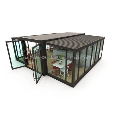 Tienda de comida rápida o oficina moderna Casa de contenedores de 20 pies expandible con colores personalizados y ventanas de aleación de aluminio