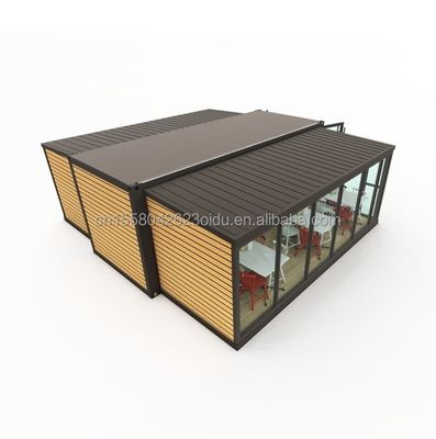 Tienda de comida rápida o oficina moderna Casa de contenedores de 20 pies expandible con colores personalizados y ventanas de aleación de aluminio