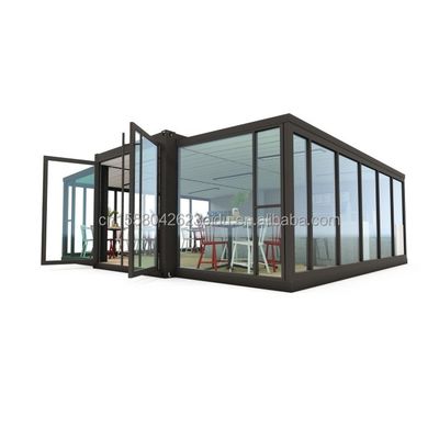 Tienda de comida rápida o oficina moderna Casa de contenedores de 20 pies expandible con colores personalizados y ventanas de aleación de aluminio