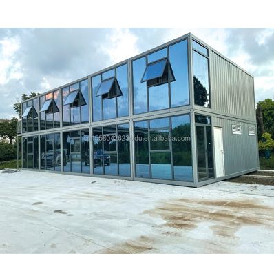 Tubos cuadrados de acero galvanizado Estructura principal Color personalizado Casa de contenedores de 20 pies Prefabricada Oficina/Tienda/Villa temporal