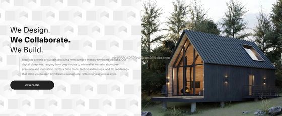 Diseño moderno Casa pequeña en ruedas Material de acero Camping al aire libre Kit de construcción de jardín con panel de sándwich de onda de 50/75/100 mm