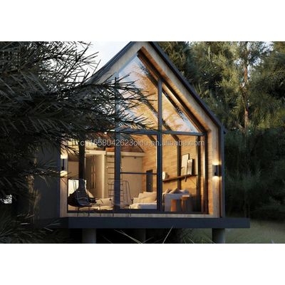 Diseño moderno Casa pequeña en ruedas Material de acero Camping al aire libre Kit de construcción de jardín con panel de sándwich de onda de 50/75/100 mm
