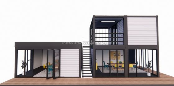 Pared 50/75/100mm Panel de sándwich de onda personalizable Casa de contenedores de 20 pies Combinación de tres dormitorios Cuatro dormitorios Prefabricados con Carport Apartamento