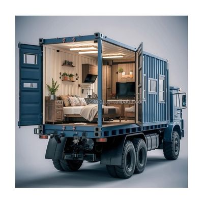 Tubos cuadrados de acero galvanizado estructura principal para la casa pequeña moderna en ruedas portable diseño de casa de contenedores prefabricados