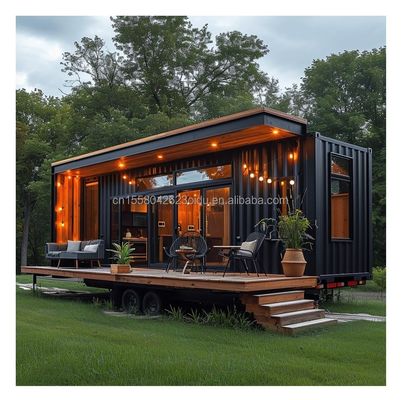 Tubos cuadrados de acero galvanizado estructura principal para la casa pequeña moderna en ruedas portable diseño de casa de contenedores prefabricados