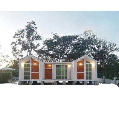 Contenedor de material de construcción rápida Casas para vacaciones de complejo y casas de campo Tres dormitorios Pared 50/75/100mm Panel de sándwich de onda